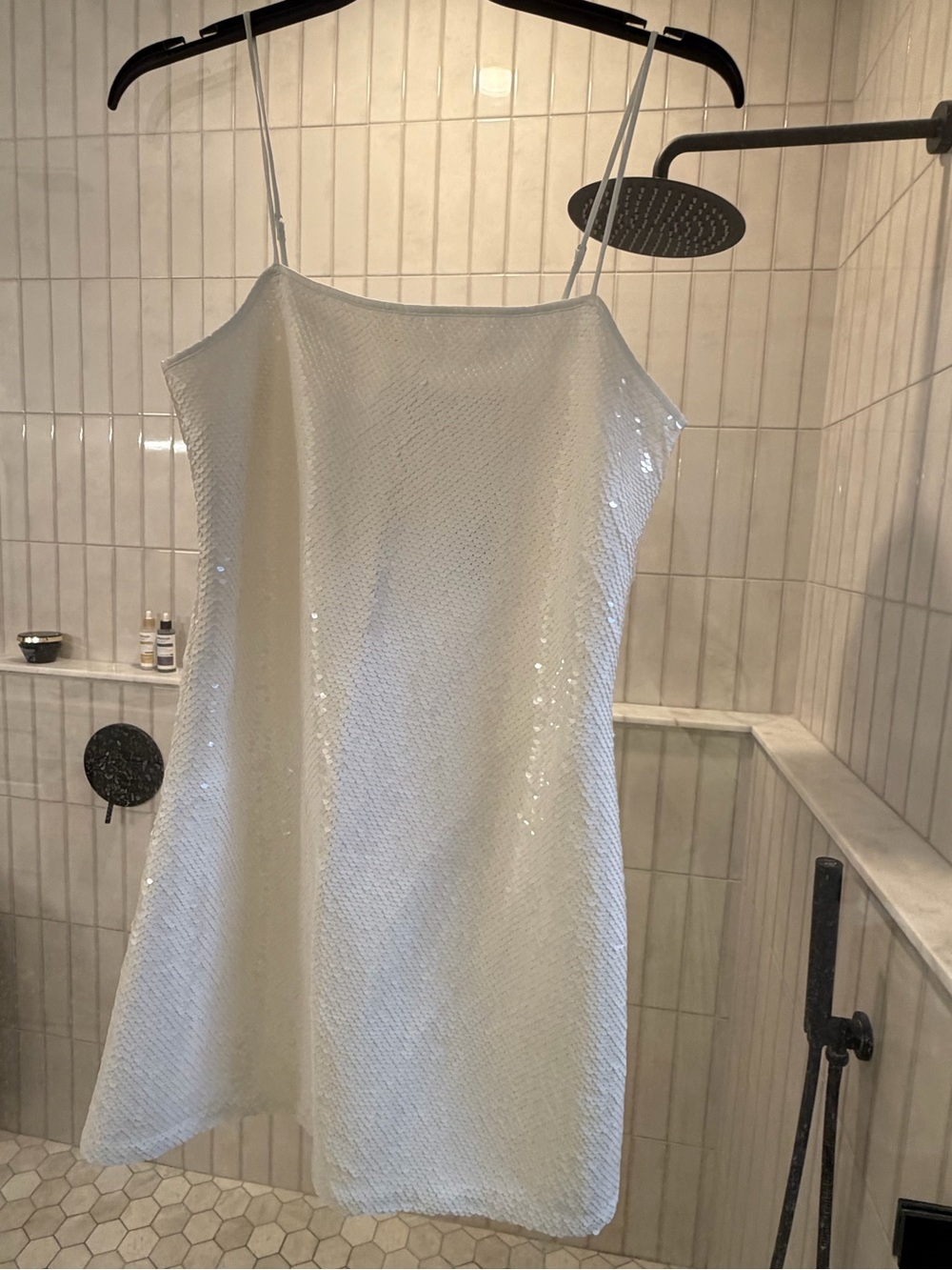 Abercrombie & Fitch White Sequin Slip Dress - Picture 3 of 9